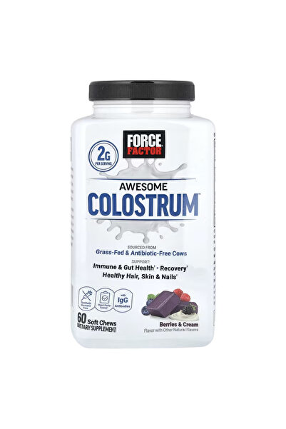 force factor Colostrum Biotin GrassFed Gut Immune Recovery Hair Skin Nails Bo...
