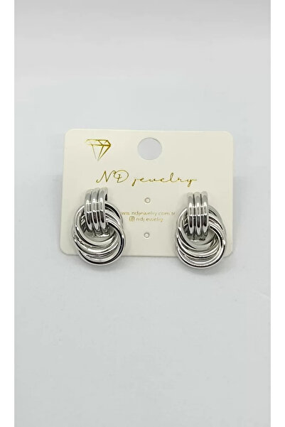ndjewelry Multi-Ring Dangle Earrings – Silver Motion