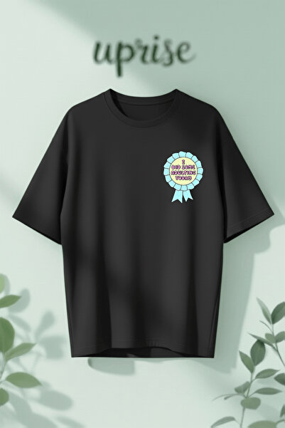 Vordevia I Did Some Adulting Today Printed Cotton Oversize T-Shirt