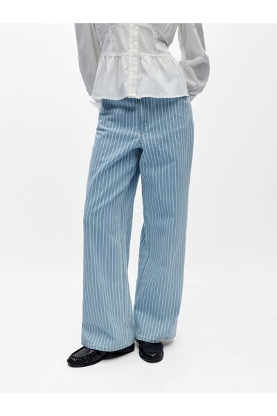 Object Jeans Gestreifte Wide Leg