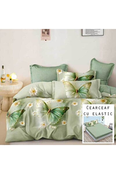 Patul Bubmac Finet Linen, Sulphur, Double Bed, 2 Persons, Stretchy Sheet, 6 P...