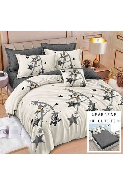 Patul Bed Linen 6 Pieces, Fine Cotton, Sulphur, Double Bed, 2 Persons, Fitted...