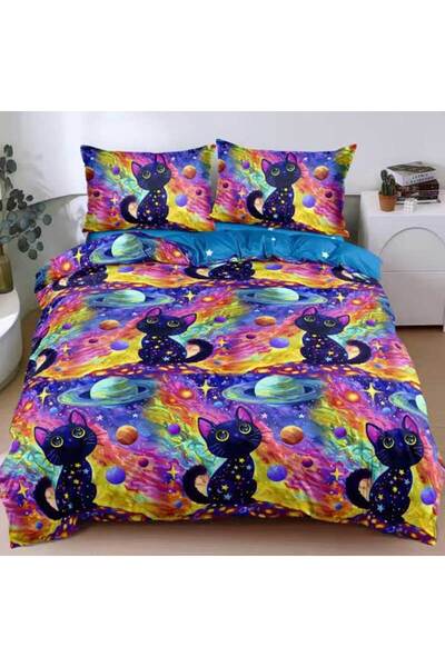 Patul Bed Linen, Satin Cotton, Sulphur, 2 Persons, Double Bed, 4 Pieces