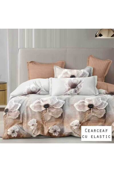 Patul Bubmac Finet Linen, Sulphur, Double Bed, 2 Persons, Stretchy Sheet, 6 P...