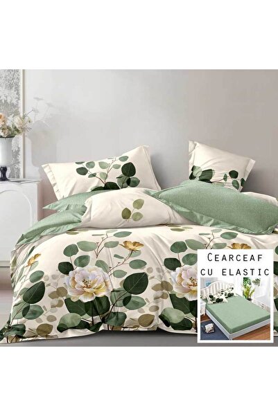 Patul Bubmac Finet Linen, Sulphur, Double Bed, 2 Persons, Stretchy Sheet, 6 P...