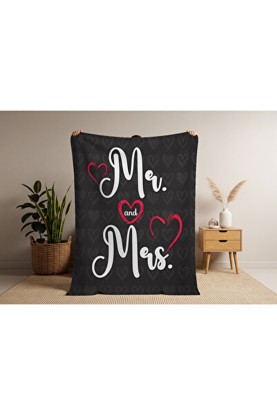 Piloji Mr. & Mrs. Designed Fleece Blanket – Gift for Lover Tv Throw Blanket, ...