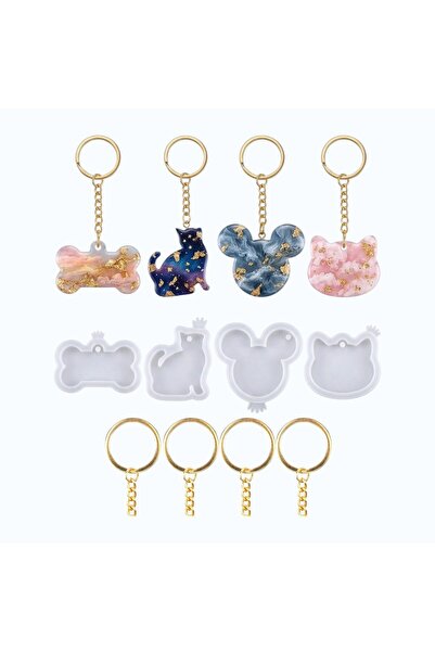 epoksi kalıp cank Epoxy Silicone Mold Set 4 Pieces Epoxy Resin Starter Set, M...