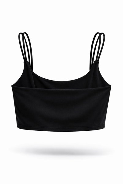 Hola Tait Women's Black Lightly Supported Thin Double Strap Padded Sports Bra Bustier