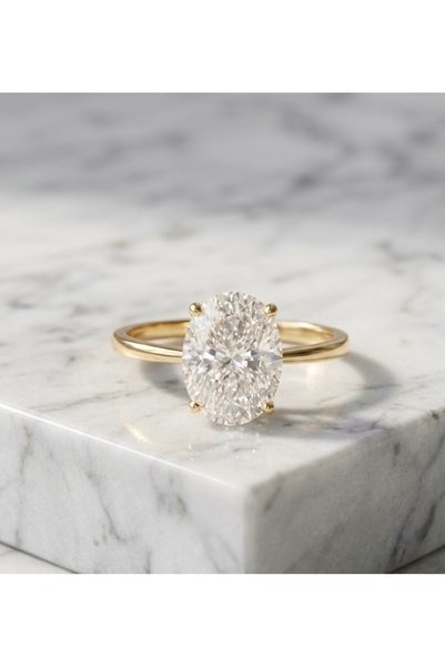 emy by emel luxury silver jewelry Ayarlanabilir Lindy Oval Tek Taş Yüzük Altın Kaplama 925 Ayar Gümüş