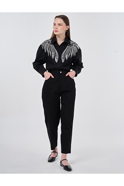 Kayra Carrot Cut Trousers Black