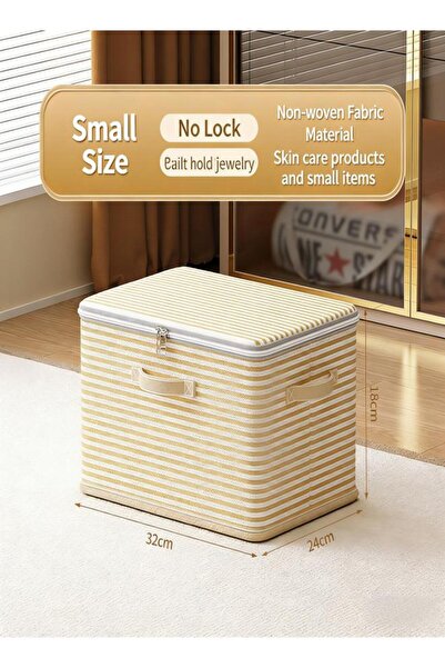 Generic Striped large-capacity storage box is foldable and available in vario...