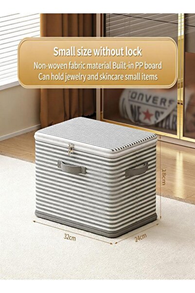 Generic Striped large-capacity storage box is foldable and available in vario...