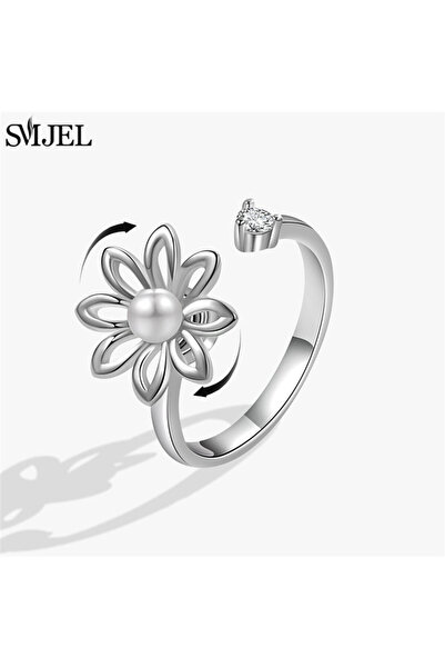 Choice31 resizable TJZ443 Ethnic Fashion Daisy Flower Anxiety Ring Adjustable...