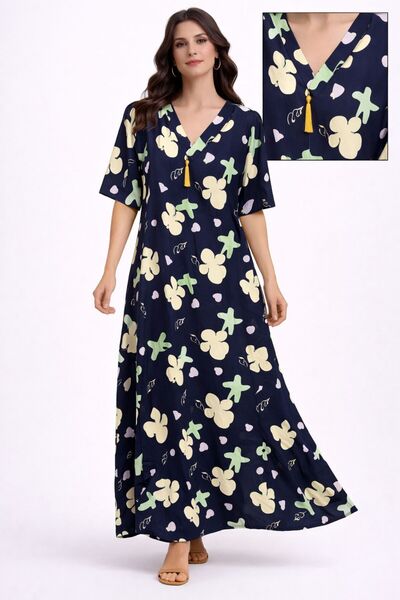 AYOUSH Women's Summer Robe, Short Sleeve, Soft and Light Fabric (Viscose), Si...