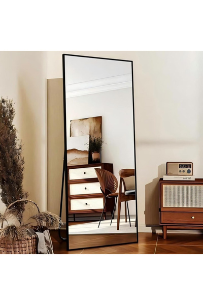 Golivn 165*60cm Floor Mirror Full Length, Bedroom Floor Body Mirror Stand, La...
