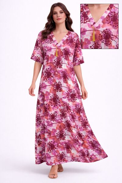 AYOUSH Women's Summer Short-Sleeved Robe, Soft and Light Rayon (Viscose) Fabr...