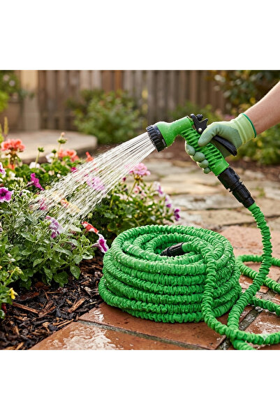 QUALIA HOME UZAYAN BALKON BAHÇE ARABA YIKAMA PÜSKÜRTME HORTUMU 5-15 MT RAKORL...