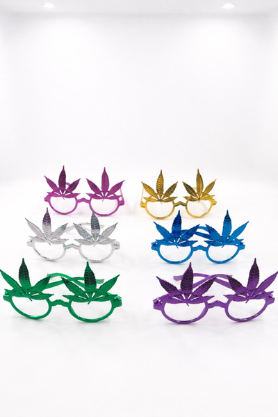 PARTİPORT Colorful Leaf Party Glasses Set of 6 – Fun Concept Party Glasses (G...