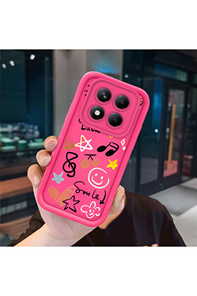 ucuc Redmi Note 14 Pro 4G Uyumlu Pembe Kırmızı Silikon Kılıf Darbeye Dayanıkl...