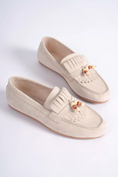 FRESCO SCARFS Women's Beige Suede Casual Shoes Tr19Ms03B