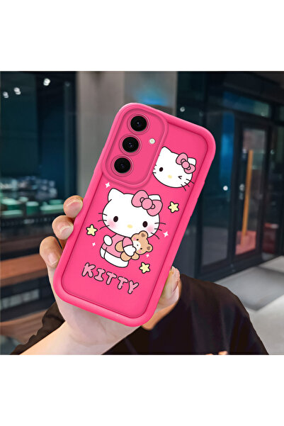 ucuc حافظة سيليكون وردية حمراء متوافقة مع هاتف سامسونج جالاكسي S24 FE، مقاومة...