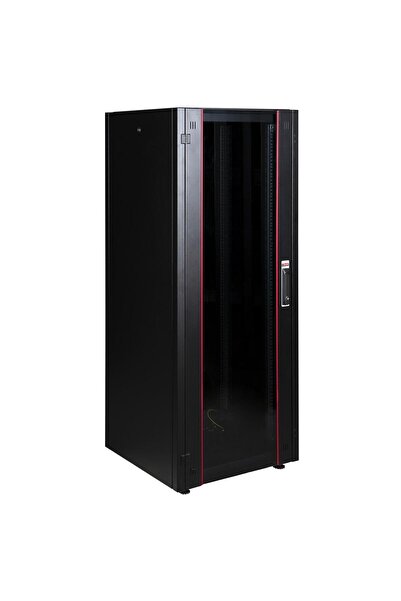 Lande خزانة راك عمودية من نوع هايبرلاين 32U 600x600 قابلة للفك (أسود) (غطاء ز...