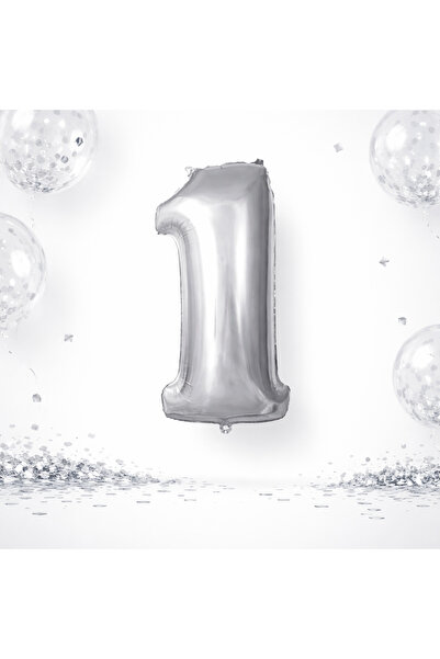 Happyewent Silver 1 Number Foil Balloon (40X100 cm) – Stylish Party & Birthda...