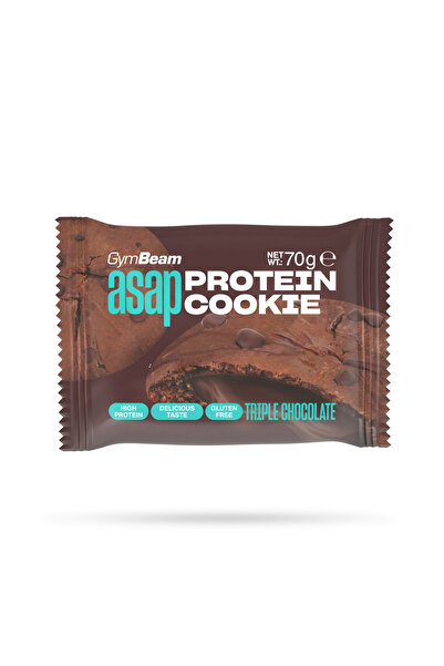 GymBeam ASAP Protein Cookie, 70 g, ciocolată triplă