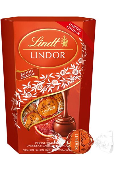 Lindt Lindor Cornet Blood Orange 200g (Portakal aromalı dolgulu sütlü çikolat...