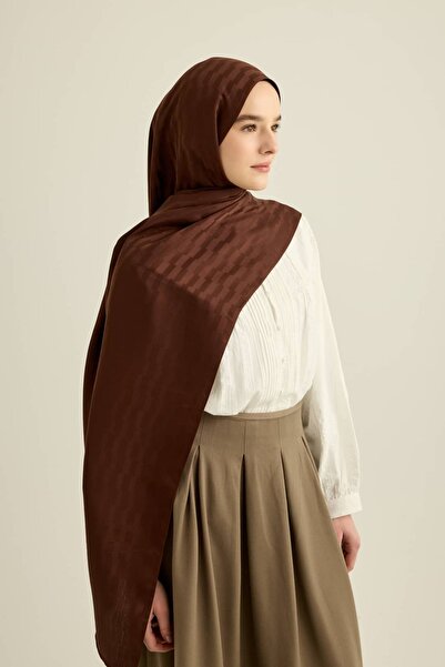 Modakaşmir Silky Jacquard Series Block Pattern Shawl