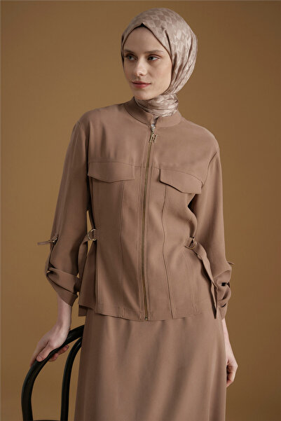 Armine Tensel Karışımlı Takım Camel