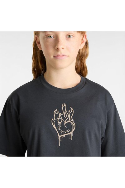 Vans Tricou negru pentru fete „Fire In Your Heart”