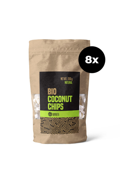 GymBeam BIO Chipsuri de cocos, 8 x 200 g