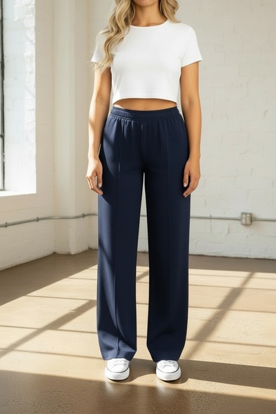 LYVEAN Three-Thread Ironed and Stitched Combed Cotton Trousers