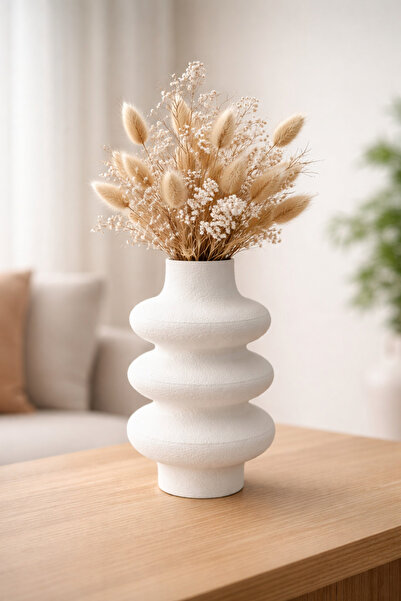 Kal Studio 3D Printed Textured Vase – Modern Minimal Decorative Vase