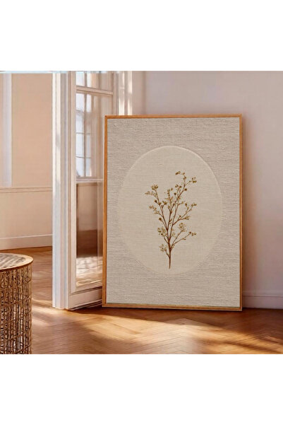 Tuba Decor Tablou cu ramă din lemn dintr-o singură bucată, floare uscată