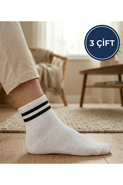 CLEWEAR جوارب تنس نصفية مخططة للجنسين من كوليج