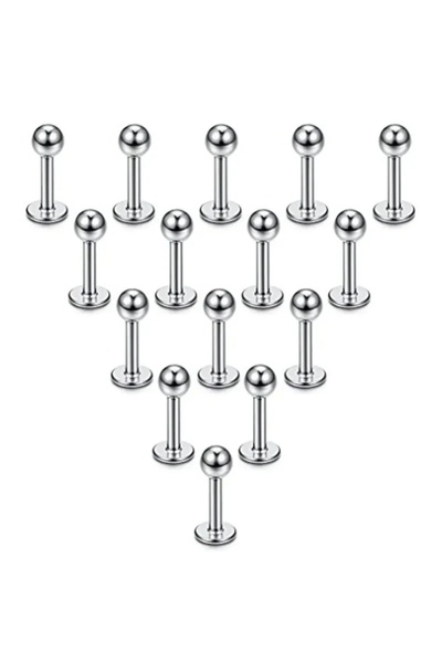 Choice1 6mm-0.24in A1-15Pcs-Silvery 15Pcs 16G Stainless Steel Lip Rings, Labr...