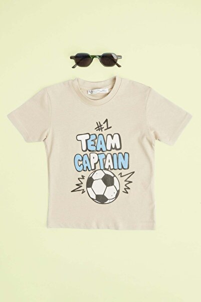 Fulla Moda Μπλουζάκι για αγόρια Team Captain Yazılı με τύπωμα