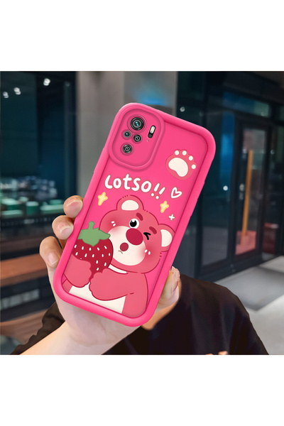 ucuc Redmi Note 10 4G/Note 10S Compatible Pink Red Silicone Case Shockproof C...