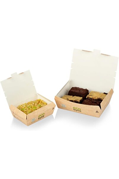 Ecobyte Clamshell Lunch Box 500 ml Pack of 25 Biodegradable Plastic-Free Disp...