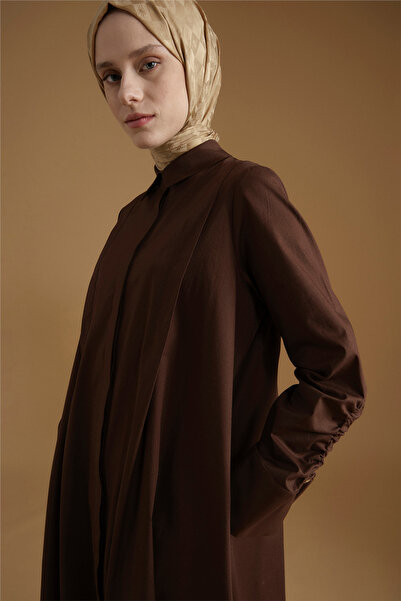 Armine Oversize Tunik Elbise Kahverengi