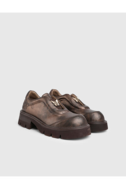 İLVİ Jura Genuine Leather Bronze Color Women's Loafer