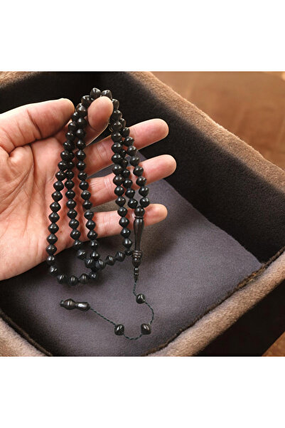 İnan Tesbih خشب الأبنوس الطبيعي بقطع إسطنبولي، مسبحة خرزية بحلقات موديل 99