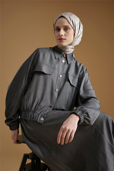 Armine Bomber Ceketli Takım Gri Melanj