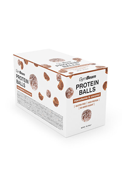 GymBeam Protein Balls, 10 x 45 g, macadamia & coconut