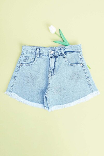 Fulla Moda Pantaloni scurți pentru fete cu ciucuri Star Stone