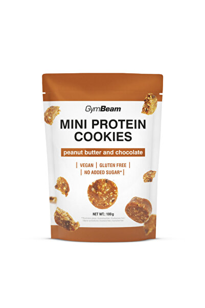 GymBeam Mini fursecuri proteice, 100 g, ciocolată cu unt de arahide