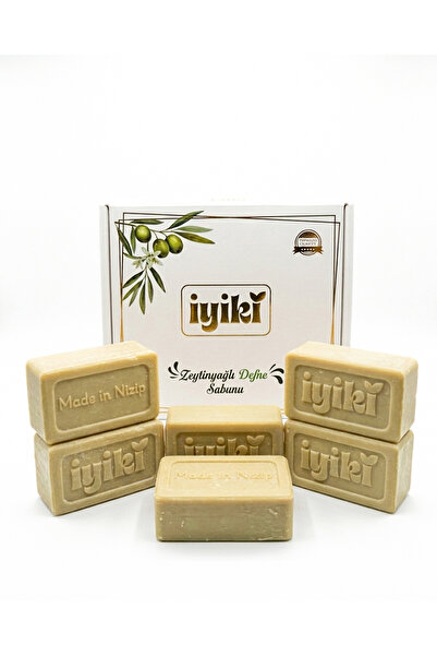 iyiki Natural Olive Oil Laurel Soap 6 Pieces – Solid Soap for Hair and Skin Care