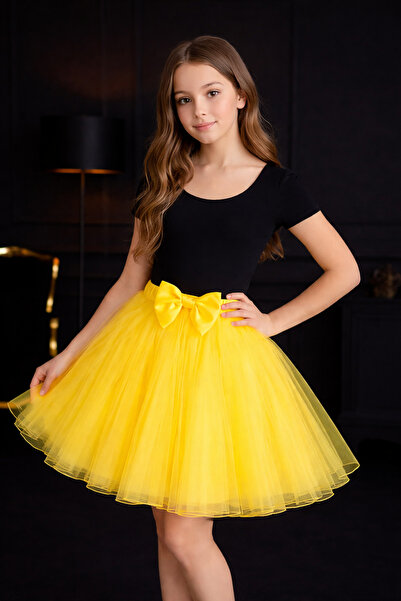 2021 NSM LİFE quality of life Fusta tutu galbenă pentru fete, cu căptușeală p...